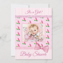  Baby Roze Rosebuds Baby shower Invitation