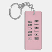 Baby roze, roze, Zebra Print Design Patroon Sleutelhanger (Voorkant Links)