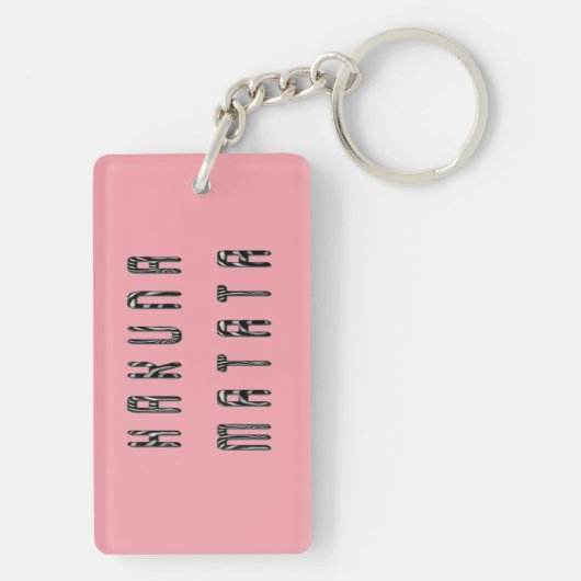 Baby roze, roze, Zebra Print Design Patroon Sleutelhanger (achterkant)