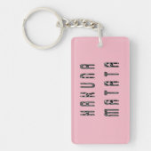 Baby roze, roze, Zebra Print Design Patroon Sleutelhanger (Voorkant)