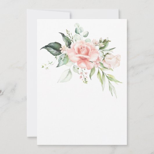 Baby roze rozen en bruinbruinvissen kaart (Achterkant)