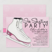 Baby roze Schaats laat ijsschaatsen Kaart (Voorkant / Achterkant)