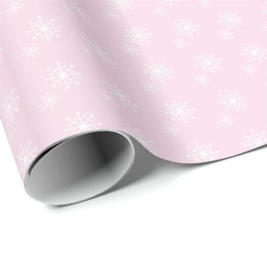 Baby roze snowflake kerstcadeaupapier cadeaupapier (Rol Hoek)