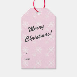 Baby roze Snowflake Print Merry Kerstry Cadeaulabel