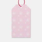 Baby roze Snowflake Print Merry Kerstry Cadeaulabel (Achterkant)