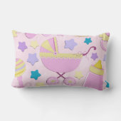 Baby Roze Sterren en Koets Keepsake Kussen (Achterkant)