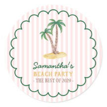 Baby Roze Strepen Retro Palm Beach Feest
