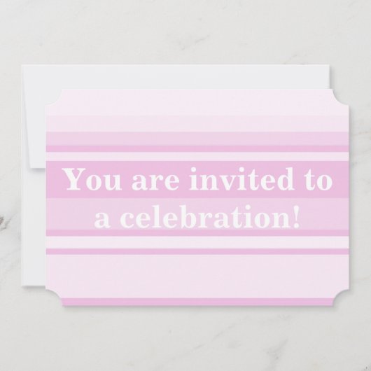 Baby roze strepen-uitnodiging kaart (Voorkant)