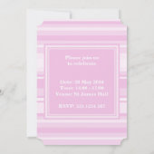 Baby roze strepen-uitnodiging kaart (Achterkant)