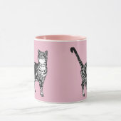 Baby Roze Tabby cat Katten Whimsical Art Mok (Midden)