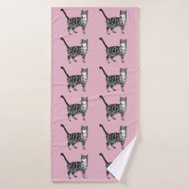 Baby Roze tablet kattenkat Meisjes Kunsthanddoek Badhanddoek