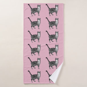 Baby Roze tablet kattenkat Meisjes Kunsthanddoek Badhanddoek
