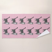 Baby Roze tablet kattenkat Meisjes Kunsthanddoek Badhanddoek (Badhanddoek)