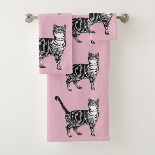 Baby roze tablet kattenkat Meisjes Kunsthanddoekje Bad Handdoek (Insitu)