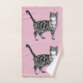 Baby roze tablet kattenkat Meisjes Kunsthanddoekje Bad Handdoek (Handdoek)