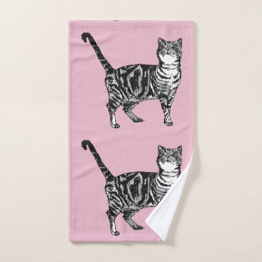 Baby roze tablet kattenkat Meisjes Kunsthanddoekje Bad Handdoek (Handdoek)