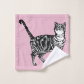 Baby roze tablet kattenkat Meisjes Kunsthanddoekje Bad Handdoek (Wasdoekje)