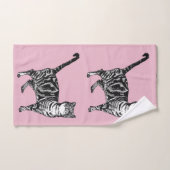 Baby roze tablet kattenkat Meisjes Kunsthanddoekje Bad Handdoek (Handdoek)
