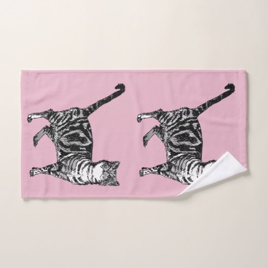 Baby roze tablet kattenkat Meisjes Kunsthanddoekje Bad Handdoek (Handdoek)