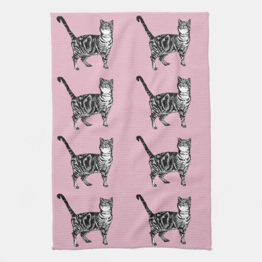 Baby roze tablet kattenkatten baby shower Thee Han Theedoek (Verticaal)