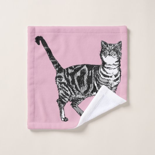 Baby Roze tablet kattenkatten Meisjes Washandje (Wasdoekje)