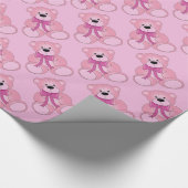 Baby Roze Teddy Bear Pattern Wrapping Paper Cadeaupapier (Hoek)
