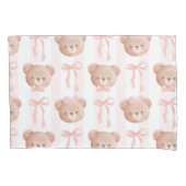Baby Roze teddyberen en bogen Kussensloop (Voorkant)