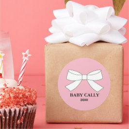 BABY Roze Tiara Feest Klassieke Ronde Sticker