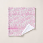 baby roze toile de jouy bedrukt bad handdoek (Wasdoekje)