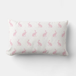 Baby roze upright konijnen en poka dots Pattern. Kussen