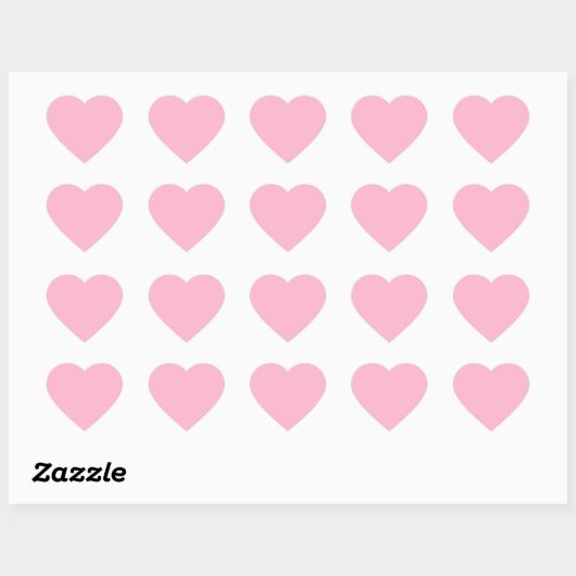 Baby roze (vaste kleur) hart sticker (Vel)