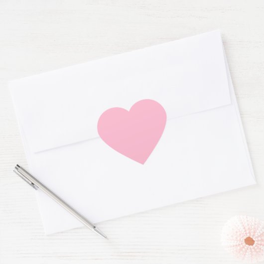 Baby roze (vaste kleur) hart sticker (Envelop)