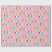 Baby roze Waterverf ballonvlekkerij Cadeaupapier (Vlak)