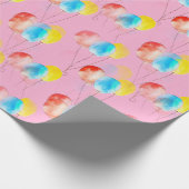 Baby roze Waterverf ballonvlekkerij Cadeaupapier (Hoek)