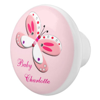 Baby roze whisky, gepersonaliseerd keramische knop