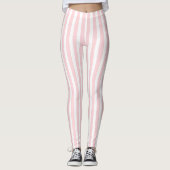 Baby Roze & Witte Streep Leggings (Voorkant)