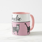 Baby roze witte tablet katten kattenkatten Whimsic Mok (Voorkant rechts)