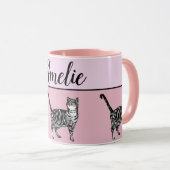 Baby roze witte tablet katten kattenkatten Whimsic Mok (Voorkant rechts)