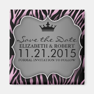 Baby Roze Zebra zonder tamed Print Save the Date Magneet
