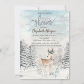 Baby Rrendierbos SneeuwBaby shower Kaart (Voorkant)