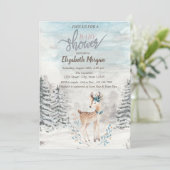 Baby Rrendierbos SneeuwBaby shower Kaart (Staand voorkant)