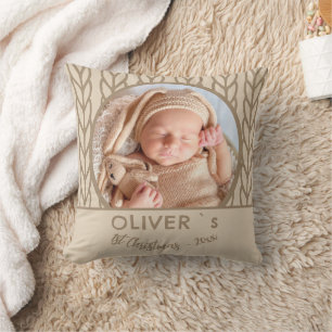 Baby`s 1e kerst Brei foto Kussen