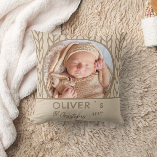 Baby`s 1e kerst Brei foto Kussen (Deken)