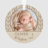 Baby`s 1e kerst Brei foto Ornament (achterkant)
