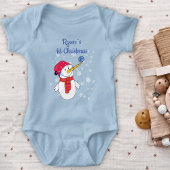 Baby`s 1e Kerstmis Schattigee Sneeuwman Sneeuwvlok Romper