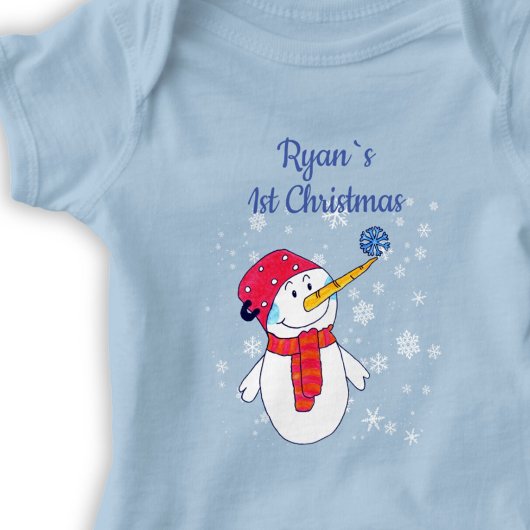Baby`s 1e Kerstmis Schattigee Sneeuwman Sneeuwvlok Romper