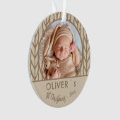 Baby`s 1st Christmas Knitting Photo  Ornament (voorkant)