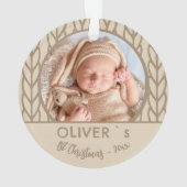 Baby`s 1st Christmas Knitting Photo  Ornament (achterkant)