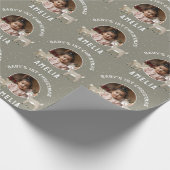 Baby’s 1st Christmas Reindeer Keepsake Photo Cadeaupapier (Hoek)