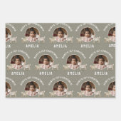 Baby’s 1st Christmas Reindeer Keepsake Photo Inpakpapier Vel (Voorkant)